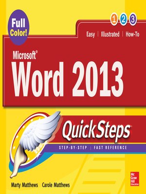 cover image of Microsoft Word 2013 QuickSteps